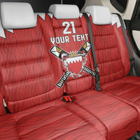 Custom Bahrain Cricket Back Car Seat Cover Coat of arms of Bahrain with Sporty Pattern LT9 - Wonder Print Shop