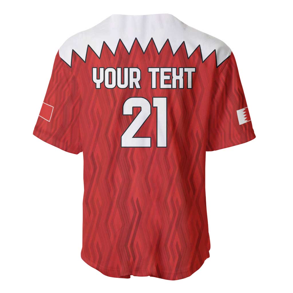 Custom Bahrain Cricket Baseball Jersey Coat of arms of Bahrain with Sporty Pattern LT9 - Wonder Print Shop
