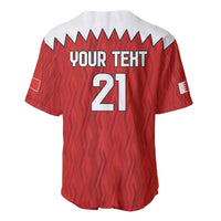 Custom Bahrain Cricket Baseball Jersey Coat of arms of Bahrain with Sporty Pattern LT9 - Wonder Print Shop