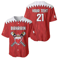 Custom Bahrain Cricket Baseball Jersey Coat of arms of Bahrain with Sporty Pattern LT9 - Wonder Print Shop