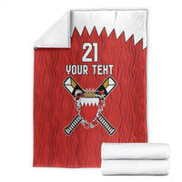 Custom Bahrain Cricket Blanket Coat of arms of Bahrain with Sporty Pattern