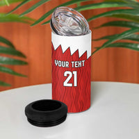 Custom Bahrain Cricket 4 in 1 Can Cooler Tumbler Coat of arms of Bahrain with Sporty Pattern LT9 - Wonder Print Shop