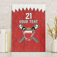 Custom Bahrain Cricket Canvas Wall Art Coat of arms of Bahrain with Sporty Pattern LT9 - Wonder Print Shop