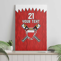Custom Bahrain Cricket Canvas Wall Art Coat of arms of Bahrain with Sporty Pattern LT9 - Wonder Print Shop