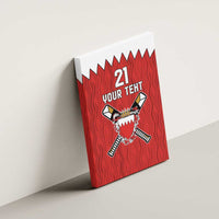 Custom Bahrain Cricket Canvas Wall Art Coat of arms of Bahrain with Sporty Pattern LT9 - Wonder Print Shop