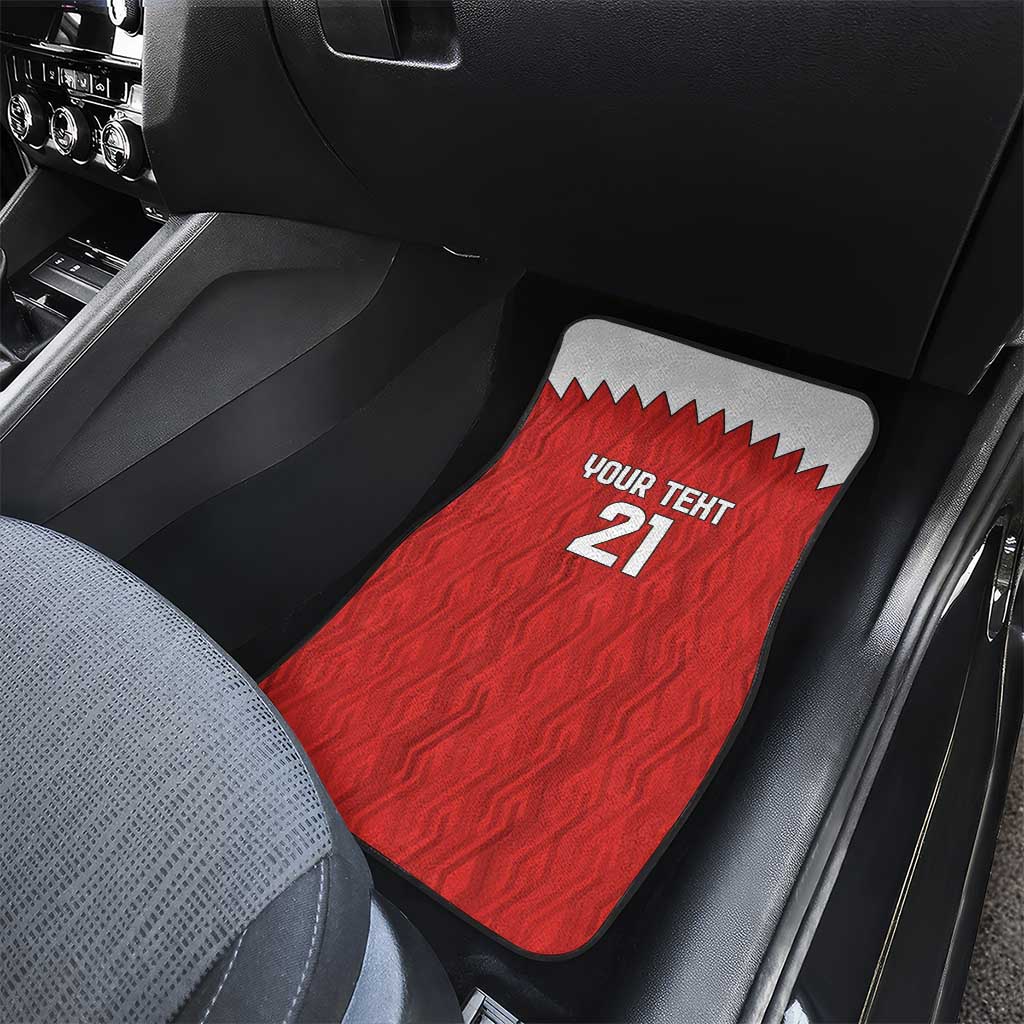 Custom Bahrain Cricket Car Mats Coat of arms of Bahrain with Sporty Pattern LT9 - Wonder Print Shop