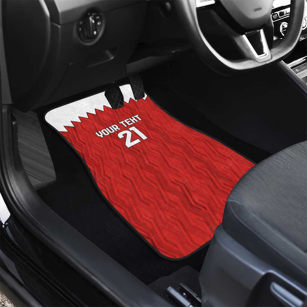 Custom Bahrain Cricket Car Mats Coat of arms of Bahrain with Sporty Pattern LT9 - Wonder Print Shop
