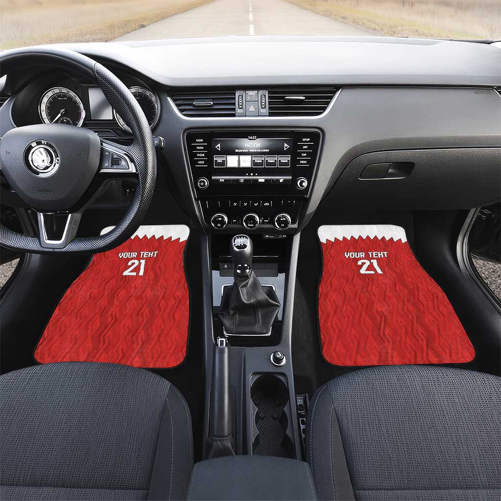 Custom Bahrain Cricket Car Mats Coat of arms of Bahrain with Sporty Pattern LT9 - Wonder Print Shop
