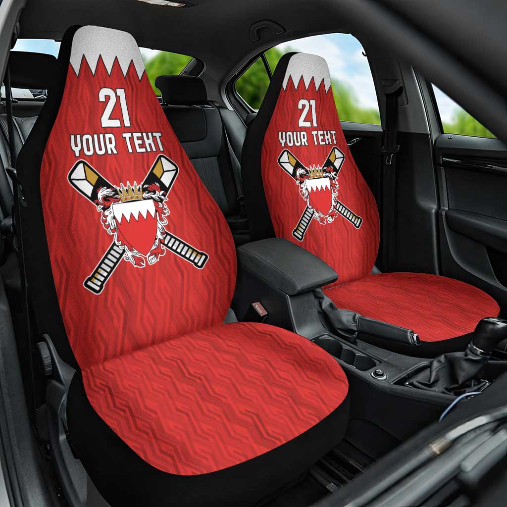 Custom Bahrain Cricket Car Seat Cover Coat of arms of Bahrain with Sporty Pattern LT9 - Wonder Print Shop