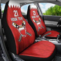 Custom Bahrain Cricket Car Seat Cover Coat of arms of Bahrain with Sporty Pattern LT9 - Wonder Print Shop