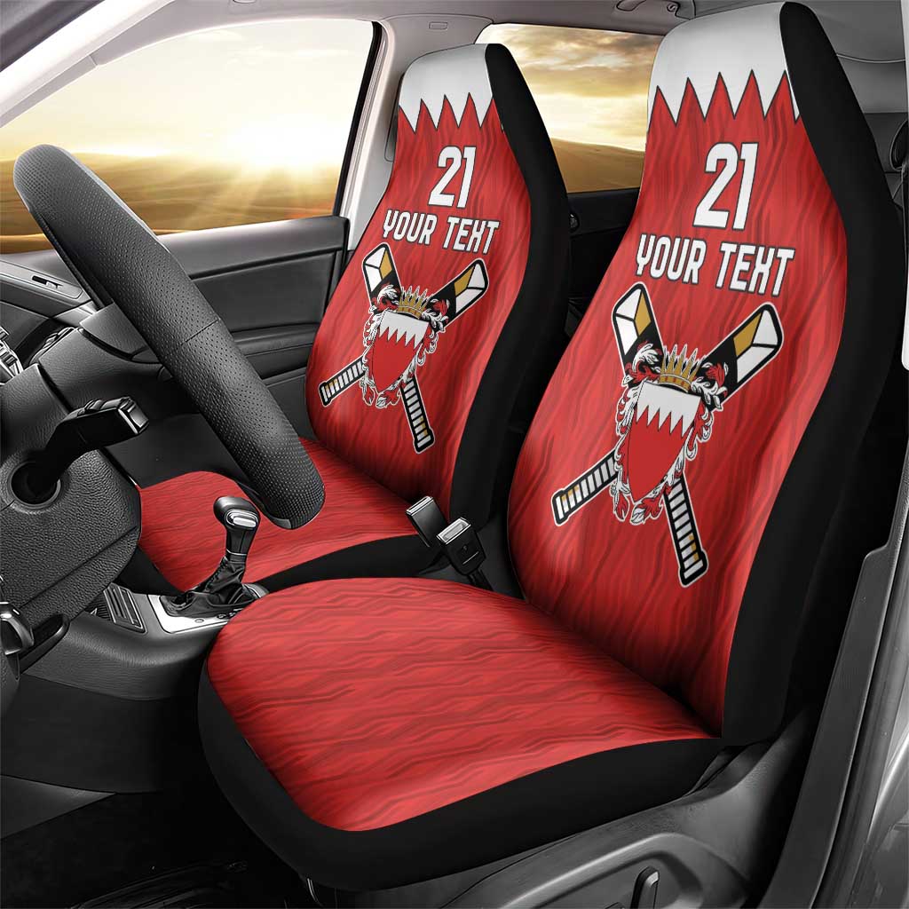 Custom Bahrain Cricket Car Seat Cover Coat of arms of Bahrain with Sporty Pattern LT9 - Wonder Print Shop