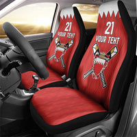 Custom Bahrain Cricket Car Seat Cover Coat of arms of Bahrain with Sporty Pattern LT9 - Wonder Print Shop