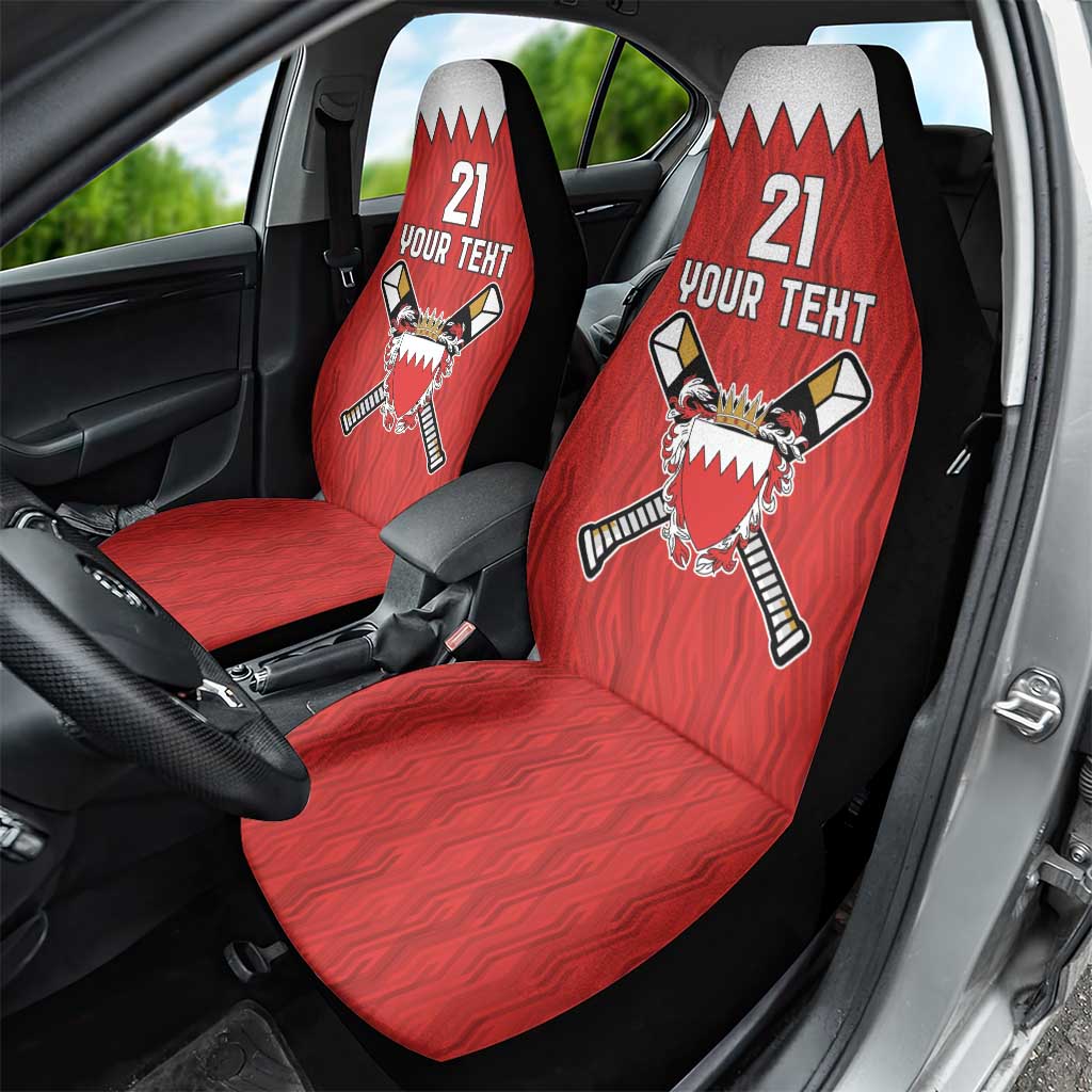 Custom Bahrain Cricket Car Seat Cover Coat of arms of Bahrain with Sporty Pattern LT9 - Wonder Print Shop