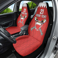 Custom Bahrain Cricket Car Seat Cover Coat of arms of Bahrain with Sporty Pattern LT9 - Wonder Print Shop