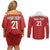 Custom Bahrain Cricket Couples Matching Off Shoulder Short Dress and Long Sleeve Button Shirt Coat of arms of Bahrain with Sporty Pattern LT9 - Wonder Print Shop