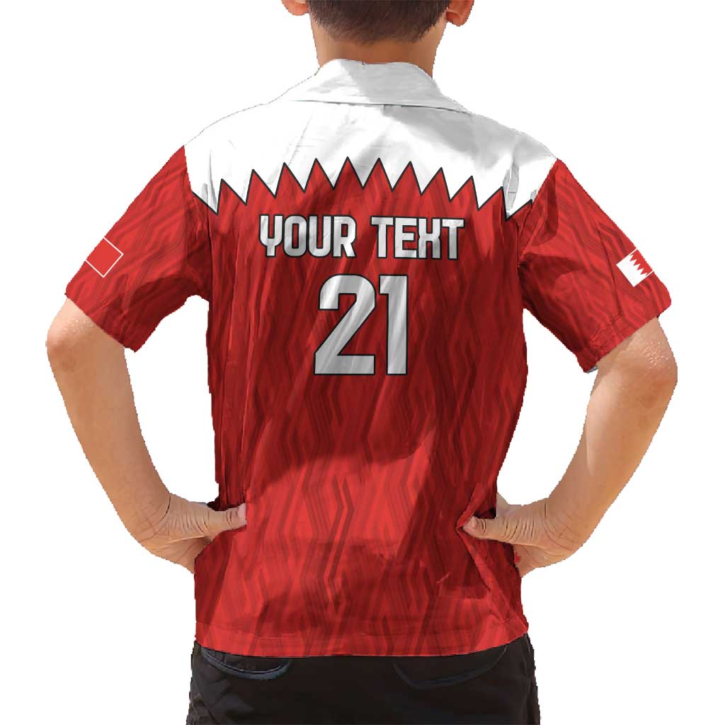 Custom Bahrain Cricket Family Matching Long Sleeve Bodycon Dress and Hawaiian Shirt Coat of arms of Bahrain with Sporty Pattern LT9 - Wonder Print Shop