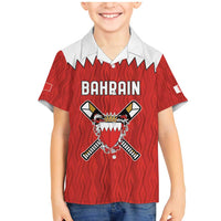 Custom Bahrain Cricket Family Matching Mermaid Dress and Hawaiian Shirt Coat of arms of Bahrain with Sporty Pattern LT9 - Wonder Print Shop