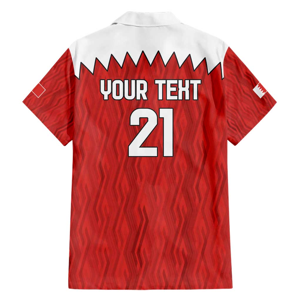 Custom Bahrain Cricket Family Matching Short Sleeve Bodycon Dress and Hawaiian Shirt Coat of arms of Bahrain with Sporty Pattern - Wonder Print Shop