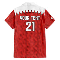 Custom Bahrain Cricket Family Matching Short Sleeve Bodycon Dress and Hawaiian Shirt Coat of arms of Bahrain with Sporty Pattern - Wonder Print Shop