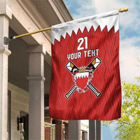 Custom Bahrain Cricket Garden Flag Coat of arms of Bahrain with Sporty Pattern - Wonder Print Shop