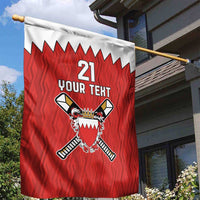 Custom Bahrain Cricket Garden Flag Coat of arms of Bahrain with Sporty Pattern - Wonder Print Shop