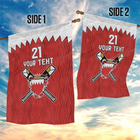Custom Bahrain Cricket Garden Flag Coat of arms of Bahrain with Sporty Pattern - Wonder Print Shop