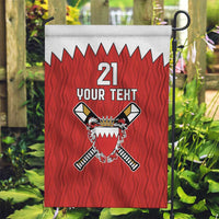 Custom Bahrain Cricket Garden Flag Coat of arms of Bahrain with Sporty Pattern - Wonder Print Shop