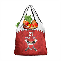 Custom Bahrain Cricket Grocery Bag Coat of arms of Bahrain with Sporty Pattern
