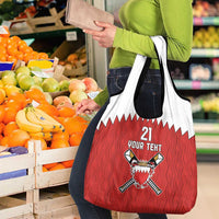 Custom Bahrain Cricket Grocery Bag Coat of arms of Bahrain with Sporty Pattern