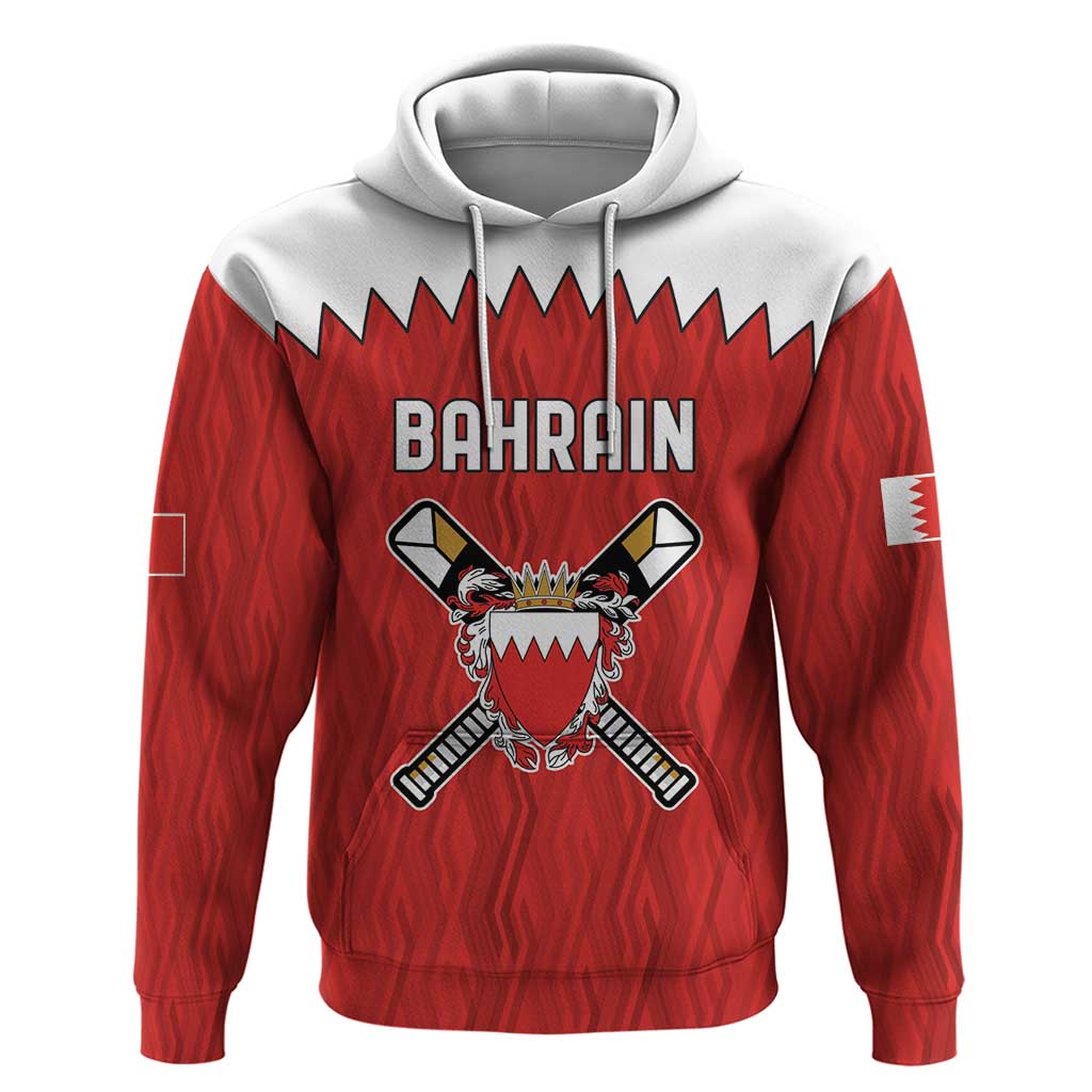 Custom Bahrain Cricket Hoodie Coat of arms of Bahrain with Sporty Pattern - Wonder Print Shop