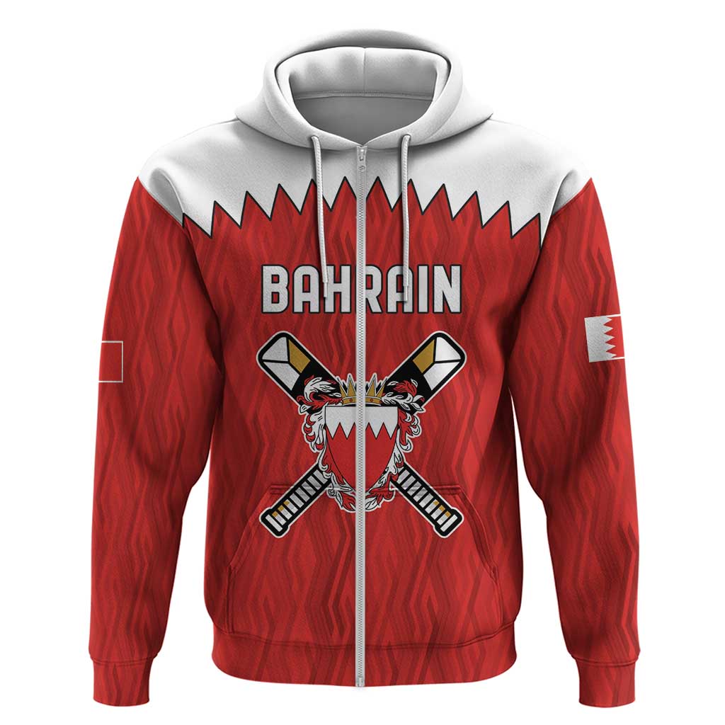 Custom Bahrain Cricket Hoodie Coat of arms of Bahrain with Sporty Pattern - Wonder Print Shop