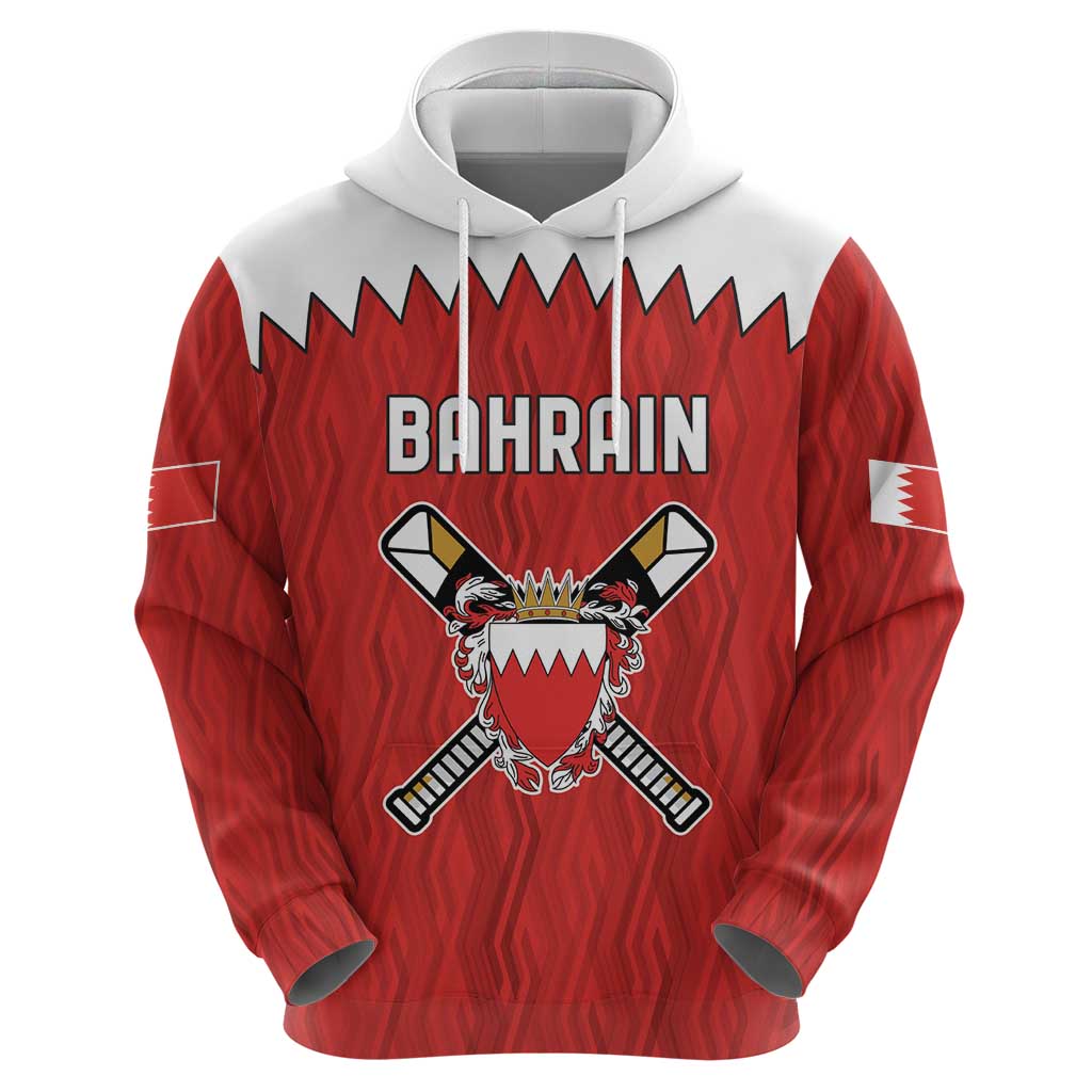 Custom Bahrain Cricket Hoodie Coat of arms of Bahrain with Sporty Pattern - Wonder Print Shop