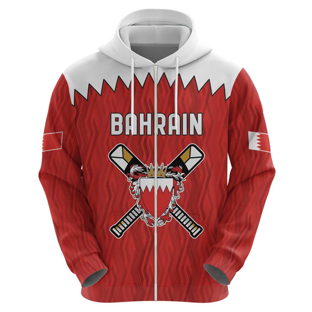 Custom Bahrain Cricket Hoodie Coat of arms of Bahrain with Sporty Pattern - Wonder Print Shop