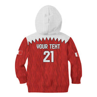 Custom Bahrain Cricket Kid Hoodie Coat of arms of Bahrain with Sporty Pattern - Wonder Print Shop
