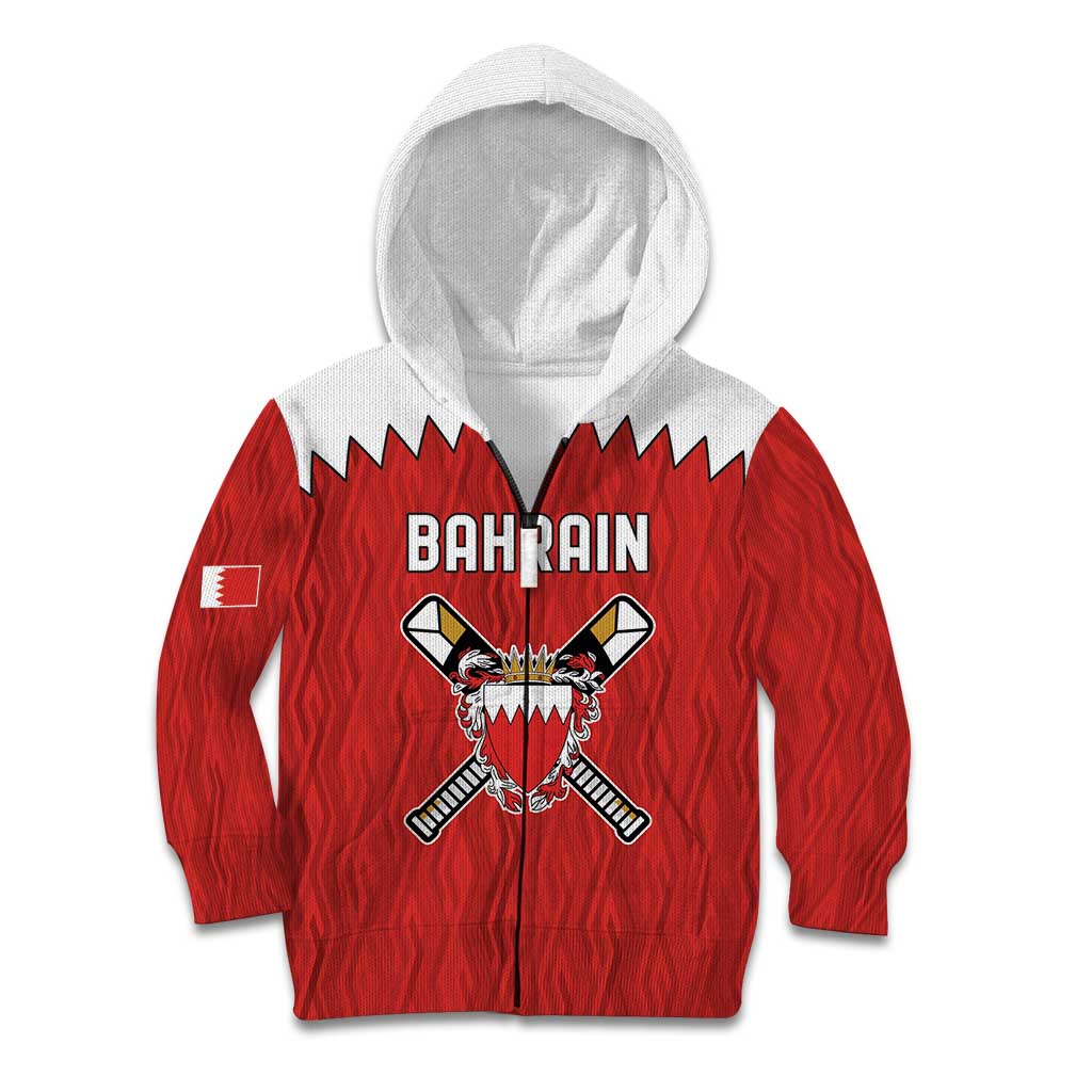 Custom Bahrain Cricket Kid Hoodie Coat of arms of Bahrain with Sporty Pattern - Wonder Print Shop