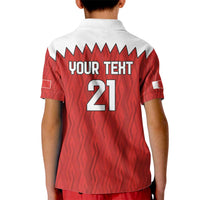 Custom Bahrain Cricket Kid Polo Shirt Coat of arms of Bahrain with Sporty Pattern - Wonder Print Shop