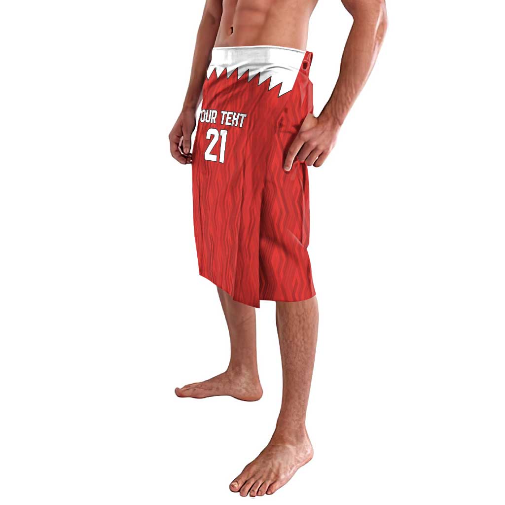 Custom Bahrain Cricket Lavalava Coat of arms of Bahrain with Sporty Pattern - Wonder Print Shop