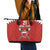 Custom Bahrain Cricket Leather Tote Bag Coat of arms of Bahrain with Sporty Pattern - Wonder Print Shop