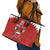 Custom Bahrain Cricket Leather Tote Bag Coat of arms of Bahrain with Sporty Pattern - Wonder Print Shop