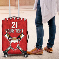 Custom Bahrain Cricket Luggage Cover Coat of arms of Bahrain with Sporty Pattern - Wonder Print Shop
