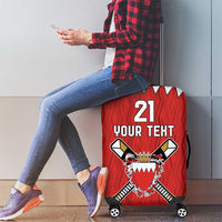 Custom Bahrain Cricket Luggage Cover Coat of arms of Bahrain with Sporty Pattern - Wonder Print Shop