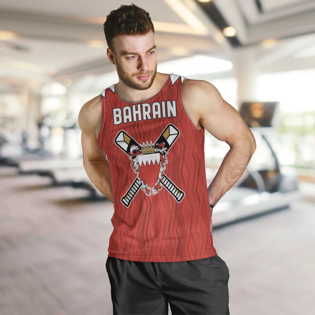 Custom Bahrain Cricket Men Tank Top Coat of arms of Bahrain with Sporty Pattern - Wonder Print Shop