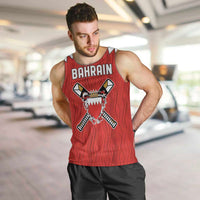 Custom Bahrain Cricket Men Tank Top Coat of arms of Bahrain with Sporty Pattern - Wonder Print Shop