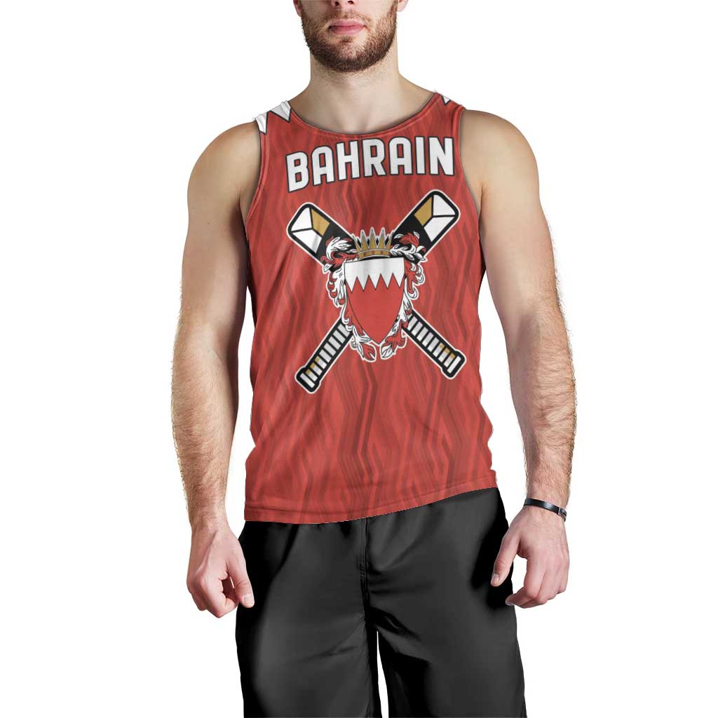 Custom Bahrain Cricket Men Tank Top Coat of arms of Bahrain with Sporty Pattern - Wonder Print Shop