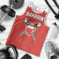 Custom Bahrain Cricket Men Tank Top Coat of arms of Bahrain with Sporty Pattern - Wonder Print Shop