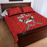 Custom Bahrain Cricket Quilt Bed Set Coat of arms of Bahrain with Sporty Pattern - Wonder Print Shop