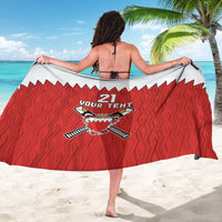 Custom Bahrain Cricket Sarong Coat of arms of Bahrain with Sporty Pattern - Wonder Print Shop