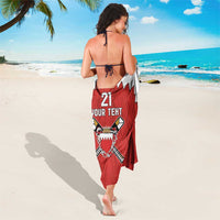 Custom Bahrain Cricket Sarong Coat of arms of Bahrain with Sporty Pattern - Wonder Print Shop