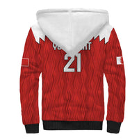 Custom Bahrain Cricket Sherpa Hoodie Coat of arms of Bahrain with Sporty Pattern - Wonder Print Shop