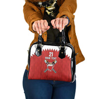 Custom Bahrain Cricket Shoulder Handbag Coat of arms of Bahrain with Sporty Pattern